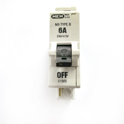 MEM 61MB M9 B6 6A 6 Amp MCB Circuit Breaker Type B